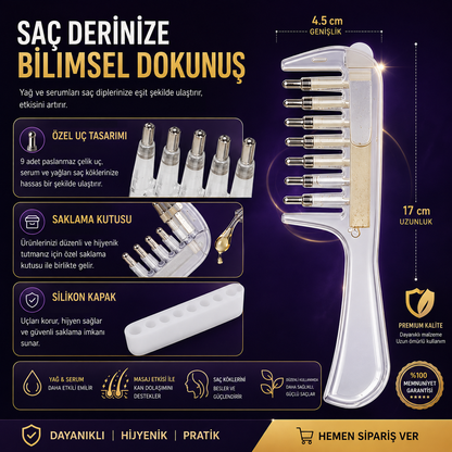 Liverabakim™  Saç Dibi Serum ve Bakım Yağı Uygulama Tarağı